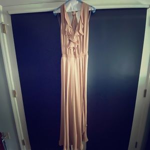 Haute Hippie 100% Silk Long Halter Top Dress.